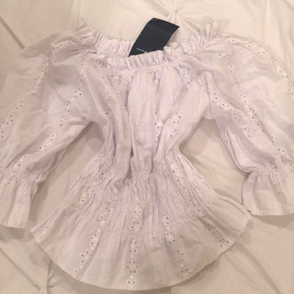 Brandy Melville Tops - Brandy Melville White Flower Cut Out Cropped Top